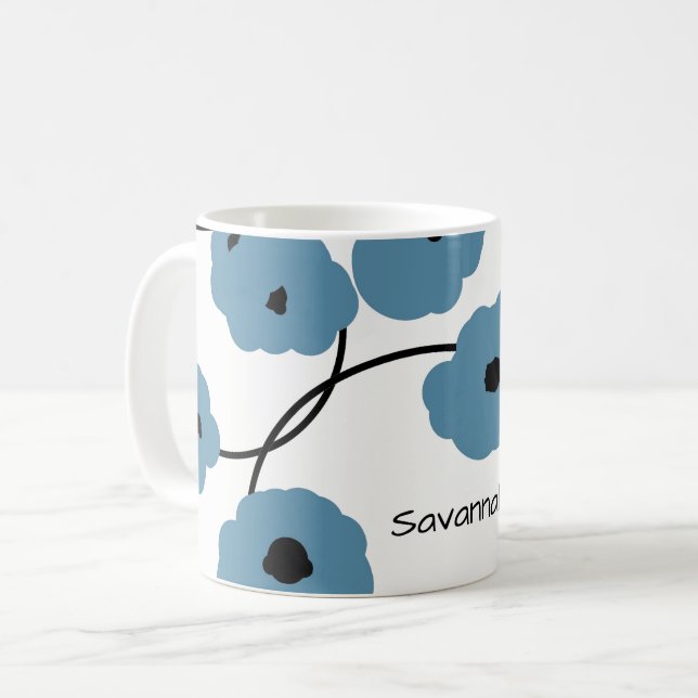 CHIC KAFFE MUG_MOD B; UE OCH SVART VALLMOR KAFFEMUGG (Framsida vänster)