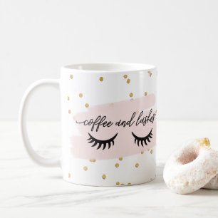 Chic kaffe och Lash Faux Guld med Namn Kaffemugg