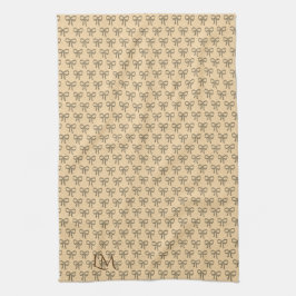 Chic Kall Bow Mönster Cream Beige Kökshandduk