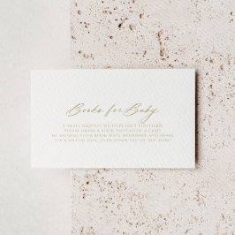 Chic kalligrafi guld bebishower bokförfrågan tilläggskort