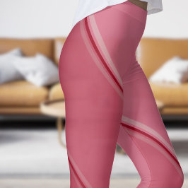 Chic kardinalröd under Rosa Bandutskrift Leggings