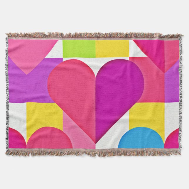 Chic Kärlek Elegance: Romantic Bliss Filt (Framsidan)