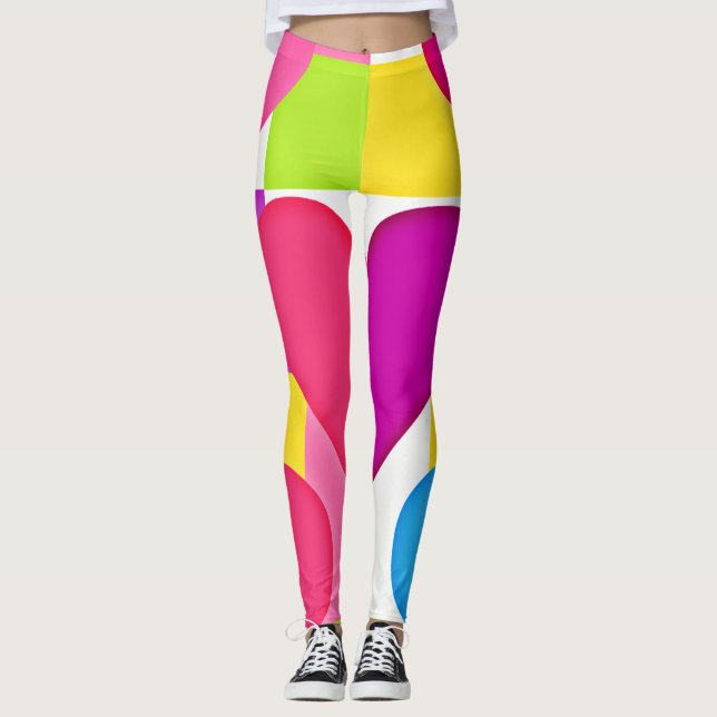 Chic Kärlek Elegance: Romantic Bliss Leggings (Framsida)