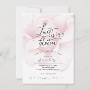 Chic kärlek i blomning, kalligrafiskript ro dusch inbjudningar