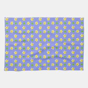 Chic Kitchen Towel: Primroses, Polkas, Blue Kökshandduk