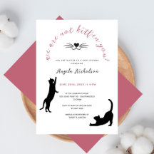 Chic Kitten Black & Rosa Girl Girl Baby Shower