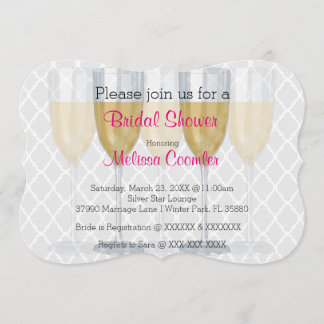 Chic Klassy Vin Glass Inbjudningskort för möhippan