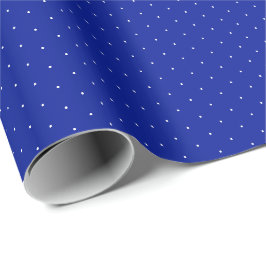 Chic, kobolt, blå och vit, mycket liten polka dots presentpapper