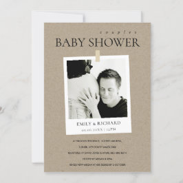 CHIC KRAFT ANPASSNINGSBAR PHOTO PAR BABY SHOWER IN TACK KORT