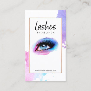 Chic Kreativ Vattenfärg Eyelash Extension Salon Visitkort