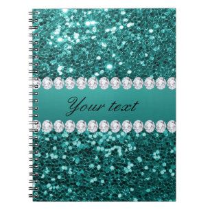 Chic krickaFauxglitter och diamanter Anteckningsbok Med Spiral