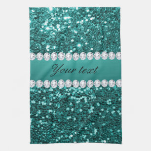 Chic krickaFauxglitter och diamanter Kökshandduk