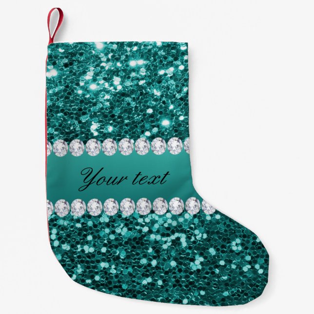 Chic krickaFauxglitter och diamanter Liten Julstrumpa (Framsidan)