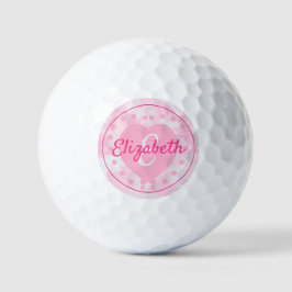 Chic Kvinnors Rosa Heart Namn och initial monogram