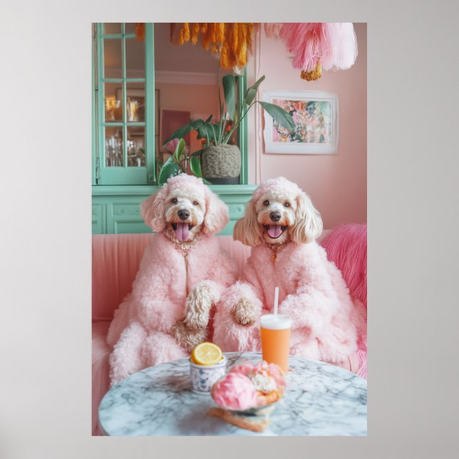 Chic Labradoodles in Rosa Lounge Poster (Framsidan)