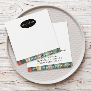 Chic Lägg till Logotyp Stud Earring Visning Card Fyrkantigt Visitkort