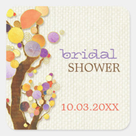 Chic Land Träd hösthöst Möhippa Fyrkantigt Klistermärke