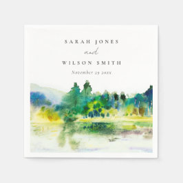 Chic Landskapet Bröllop i bergsfloden Pappersservett