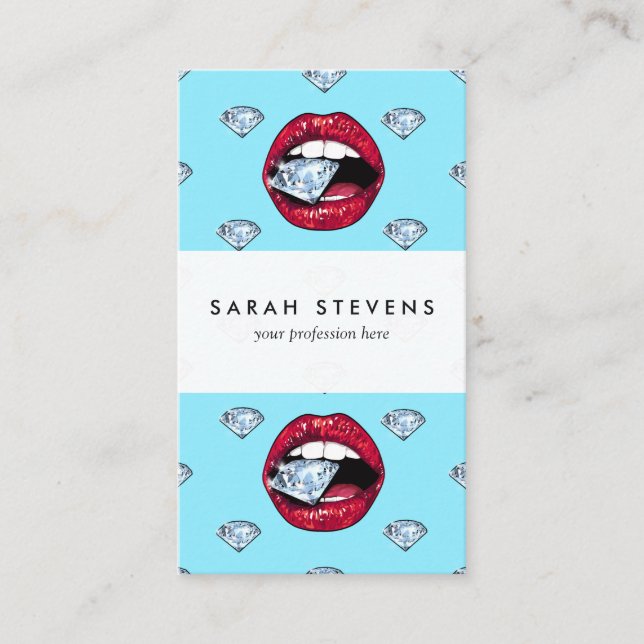 Chic läppardiamant flickaktigt visitkort (Framsida)