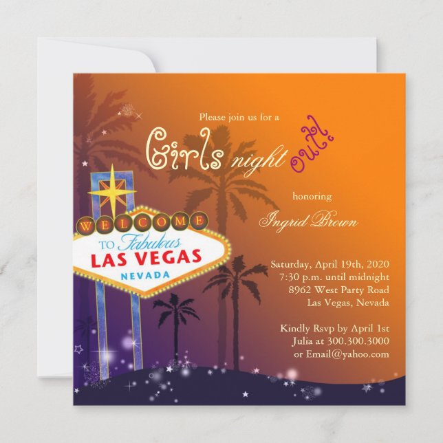 Chic Las Vegas Bachelorette Party-inbjudan Inbjudningar (Framsida)