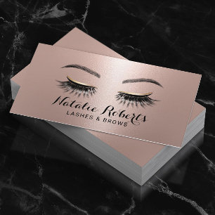 Chic Lash Makeup Artist Ro Guld Eyelash Salon Visitkort
