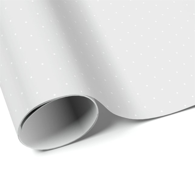 Chic lätt grått vit liten polka dots mönster söt presentpapper (Rullad Hörn)