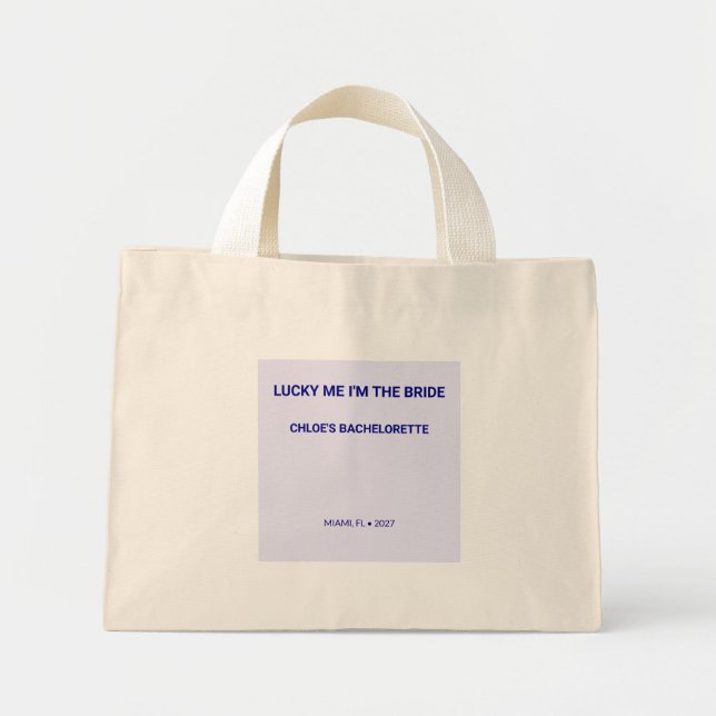 Chic lavendel Lucky Me Im The Bride  Mini Tygkasse (Framsidan)