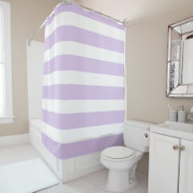 Chic Lavender and White Rand Shower Curtain