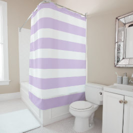 Chic Lavender and White Rand Shower Curtain