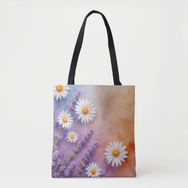 Chic Lavender & Daisy Carryall Tygkasse (Framsida)