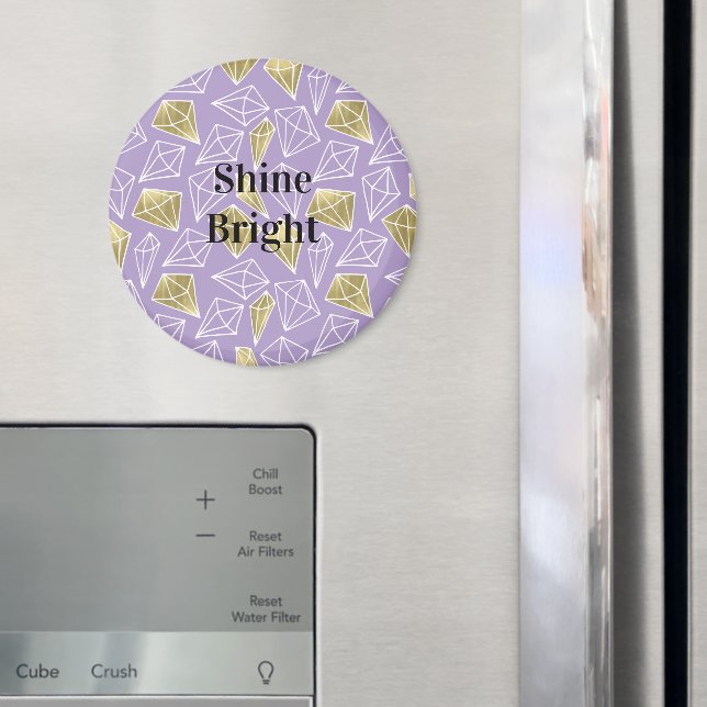 Chic Lavender Guld Diamonds jul Magnet (In Situ (Fridge))