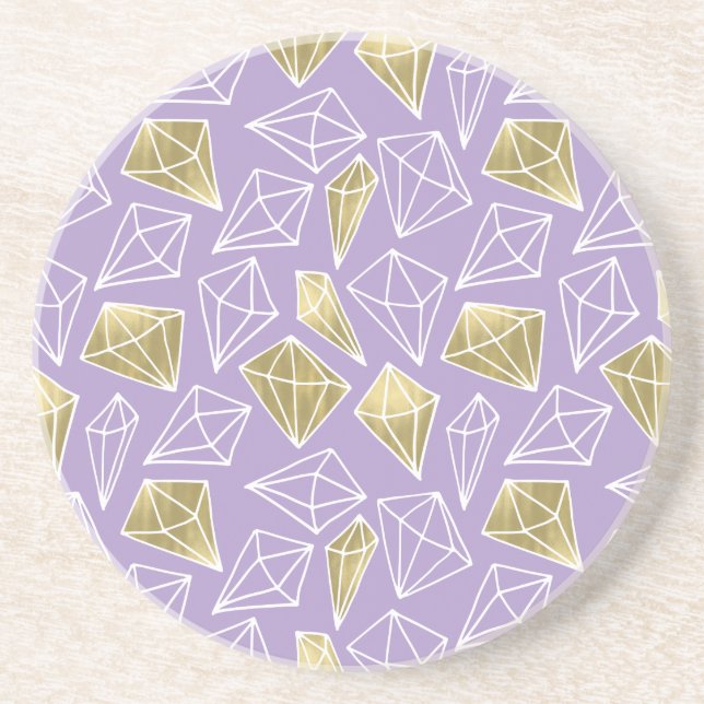 Chic Lavender Guld Diamonds jul Underlägg (Framsidan)