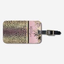 Chic Lavender Guld Leopard Safari Blommigt