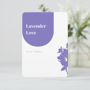 Chic Lavender Kärlek Modern Lila Bröllop OSA Kort