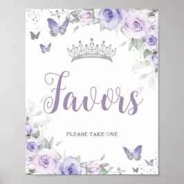 Chic Lavender Lila Blommigt Quinceañera Favors Poster