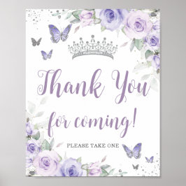 Chic Lavender Lila Blommigt Quinceañera Tack Poster