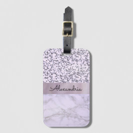 Chic Lavender Marble Bagagebricka