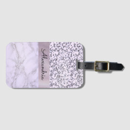 Chic Lavender Marble Bagagebricka