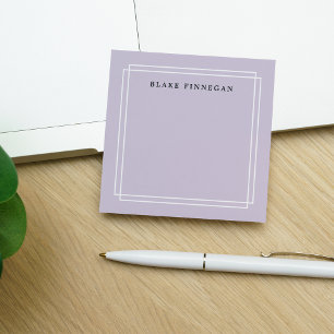 Chic Lavender Personlig White Borderade Post-it Block