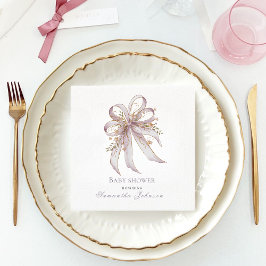 Chic Lavender Ribbon bow baby shower Pappersservett