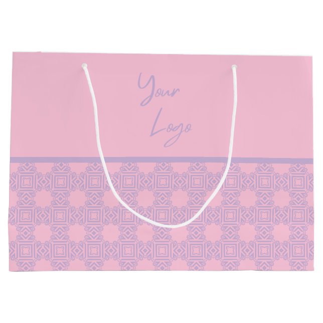 Chic Lavender Rosa Rand Anpassningsbar Business Lo (Baksidan)