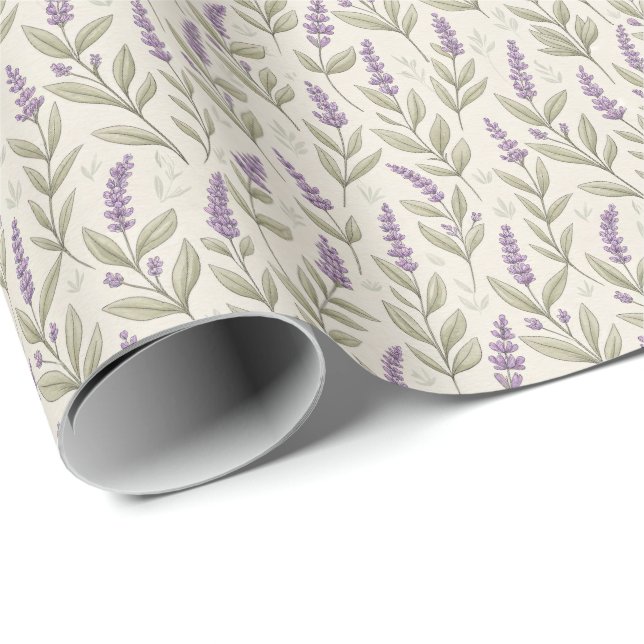 Chic Lavender Skriv ut Papper radbyte för radbyte Presentpapper (Rullad Hörn)