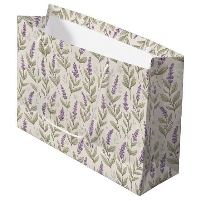 Chic Lavender Skriv ut stor presentsäck (Framsidan Vinklad)
