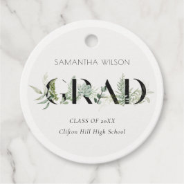 Chic Leafy Fern Succulary Grönt Foliage Studenten Gåvor Etiketter