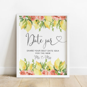 Chic Lemon Blommigt Date Burk Möhippa Poster