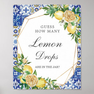 Chic Lemon Blommigt gissar Lemon Droppar i Burk Ga Poster