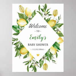 Chic Lemon Könsneutralt välkomsttecken för babysko Poster