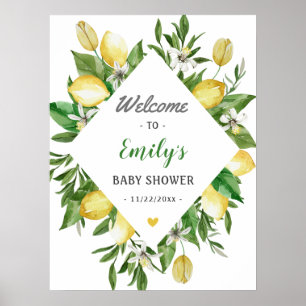 Chic Lemon Könsneutralt välkomsttecken för babysko Poster