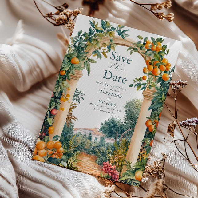 Chic Lemon Mediterranean Summer Bröllop Spara Datumet (Skapare uppladdad)