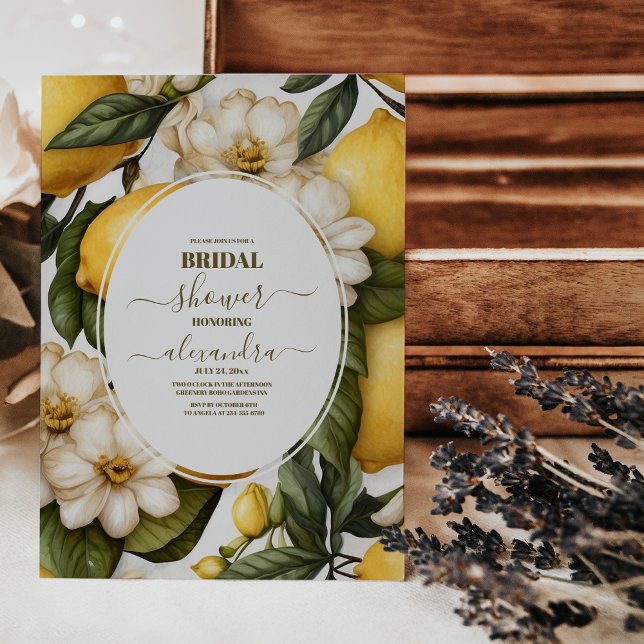 Chic Lemon Mediterranean Summer Möhippa Inbjudningar (Skapare uppladdad)